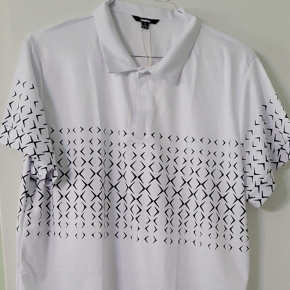 Adidas Men's Polo Shirt in White with Black Design